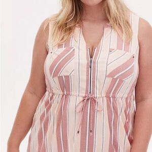 Torrid EUC Challis Dress Mauve/Coral Mini/Midi Zip Front Torrid Size 2 (L/XL)
